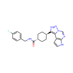 O=C(NCc1ccc(F)cc1)[C@H]1CC[C@H](c2nnn3cnc4[nH]ccc4c23)CC1 ZINC001772580836