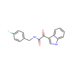 O=C(NCc1ccc(F)cc1)C(=O)c1c[nH]c2ccccc12 ZINC000004163149