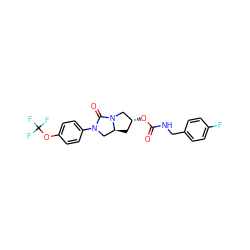 O=C(NCc1ccc(F)cc1)O[C@@H]1C[C@H]2CN(c3ccc(OC(F)(F)F)cc3)C(=O)N2C1 ZINC000096168529