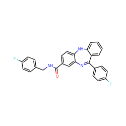 O=C(NCc1ccc(F)cc1)c1ccc2c(c1)N=C(c1ccc(F)cc1)c1ccccc1N2 ZINC000040938697