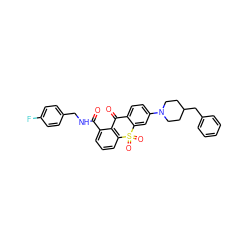 O=C(NCc1ccc(F)cc1)c1cccc2c1C(=O)c1ccc(N3CCC(Cc4ccccc4)CC3)cc1S2(=O)=O ZINC000066138805