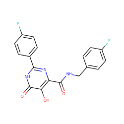 O=C(NCc1ccc(F)cc1)c1nc(-c2ccc(F)cc2)[nH]c(=O)c1O ZINC000205681166