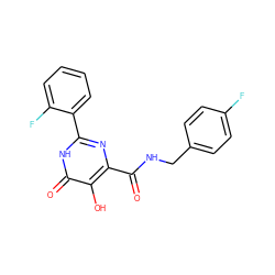 O=C(NCc1ccc(F)cc1)c1nc(-c2ccccc2F)[nH]c(=O)c1O ZINC000205693932