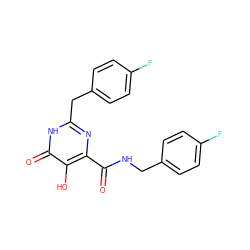 O=C(NCc1ccc(F)cc1)c1nc(Cc2ccc(F)cc2)[nH]c(=O)c1O ZINC000205693985