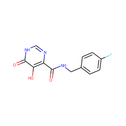 O=C(NCc1ccc(F)cc1)c1nc[nH]c(=O)c1O ZINC000014979413