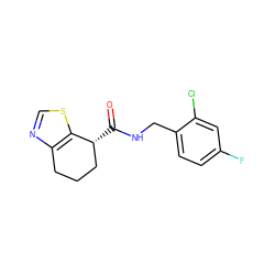 O=C(NCc1ccc(F)cc1Cl)[C@@H]1CCCc2ncsc21 ZINC000220875041