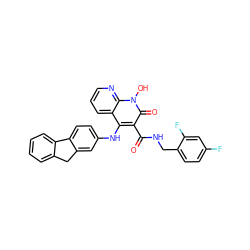 O=C(NCc1ccc(F)cc1F)c1c(Nc2ccc3c(c2)Cc2ccccc2-3)c2cccnc2n(O)c1=O ZINC000169351996