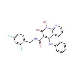 O=C(NCc1ccc(F)cc1F)c1c(Nc2ccccc2)c2cccnc2n(O)c1=O ZINC000169352001