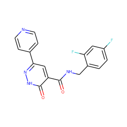 O=C(NCc1ccc(F)cc1F)c1cc(-c2ccncc2)n[nH]c1=O ZINC000043020742