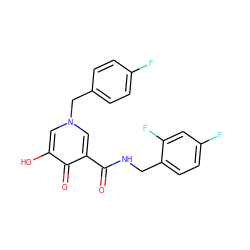 O=C(NCc1ccc(F)cc1F)c1cn(Cc2ccc(F)cc2)cc(O)c1=O ZINC000653882249