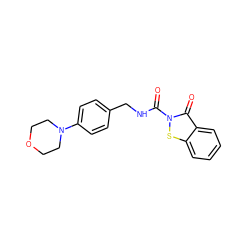 O=C(NCc1ccc(N2CCOCC2)cc1)n1sc2ccccc2c1=O ZINC000169311131