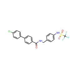 O=C(NCc1ccc(NS(=O)(=O)C(F)(F)F)cc1)c1ccc(-c2ccc(Cl)cc2)cc1 ZINC000028978929