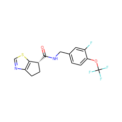 O=C(NCc1ccc(OC(F)(F)F)c(F)c1)[C@@H]1CCc2ncsc21 ZINC000220850457