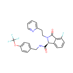 O=C(NCc1ccc(OC(F)(F)F)cc1)[C@@H]1c2cccc(F)c2C(=O)N1CCc1ccccn1 ZINC000095553736