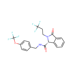 O=C(NCc1ccc(OC(F)(F)F)cc1)[C@H]1c2ccccc2C(=O)N1CCC(F)(F)F ZINC000095555741