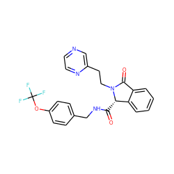 O=C(NCc1ccc(OC(F)(F)F)cc1)[C@H]1c2ccccc2C(=O)N1CCc1cnccn1 ZINC000095553242