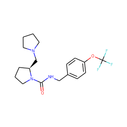 O=C(NCc1ccc(OC(F)(F)F)cc1)N1CCC[C@H]1CN1CCCC1 ZINC000036188106