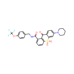 O=C(NCc1ccc(OC(F)(F)F)cc1)c1cccc2c1C(=O)c1ccc(N3CCCCC3)cc1S2(=O)=O ZINC000072104504