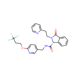 O=C(NCc1ccc(OCCC(F)(F)F)nc1)[C@H]1c2ccccc2C(=O)N1CCc1ccccn1 ZINC000095553223