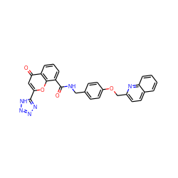 O=C(NCc1ccc(OCc2ccc3ccccc3n2)cc1)c1cccc2c(=O)cc(-c3nnn[nH]3)oc12 ZINC000013804810