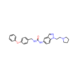 O=C(NCc1ccc(Oc2ccccc2)cc1)Nc1ccc2c(cnn2CCN2CCCC2)c1 ZINC000028525283