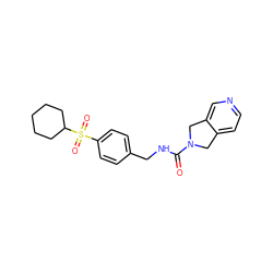 O=C(NCc1ccc(S(=O)(=O)C2CCCCC2)cc1)N1Cc2ccncc2C1 ZINC000096283101