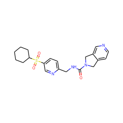 O=C(NCc1ccc(S(=O)(=O)C2CCCCC2)cn1)N1Cc2ccncc2C1 ZINC000223399185