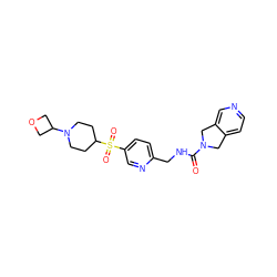 O=C(NCc1ccc(S(=O)(=O)C2CCN(C3COC3)CC2)cn1)N1Cc2ccncc2C1 ZINC001772654651