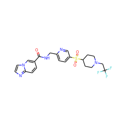 O=C(NCc1ccc(S(=O)(=O)C2CCN(CC(F)(F)F)CC2)cn1)c1ccc2nccn2c1 ZINC001772586949