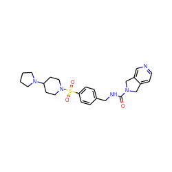 O=C(NCc1ccc(S(=O)(=O)N2CCC(N3CCCC3)CC2)cc1)N1Cc2ccncc2C1 ZINC000096283113