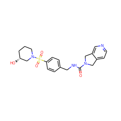 O=C(NCc1ccc(S(=O)(=O)N2CCC[C@@H](O)C2)cc1)N1Cc2ccncc2C1 ZINC000096283084