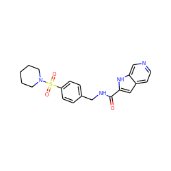 O=C(NCc1ccc(S(=O)(=O)N2CCCCC2)cc1)c1cc2ccncc2[nH]1 ZINC000096282805