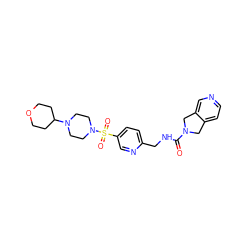 O=C(NCc1ccc(S(=O)(=O)N2CCN(C3CCOCC3)CC2)cn1)N1Cc2ccncc2C1 ZINC001772609772