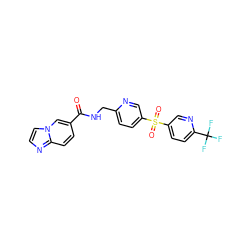 O=C(NCc1ccc(S(=O)(=O)c2ccc(C(F)(F)F)nc2)cn1)c1ccc2nccn2c1 ZINC001772609059