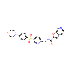 O=C(NCc1ccc(S(=O)(=O)c2ccc(N3CCOCC3)cc2)cn1)c1cc2ccncc2o1 ZINC000206013459