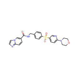 O=C(NCc1ccc(S(=O)(=O)c2ccc(N3CCOCC3)nc2)cc1)c1ccc2nccn2c1 ZINC000096282760