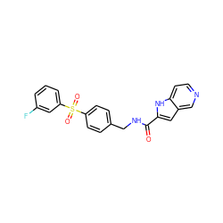 O=C(NCc1ccc(S(=O)(=O)c2cccc(F)c2)cc1)c1cc2cnccc2[nH]1 ZINC000096282773