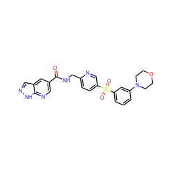 O=C(NCc1ccc(S(=O)(=O)c2cccc(N3CCOCC3)c2)cn1)c1cnc2[nH]ncc2c1 ZINC001772656906