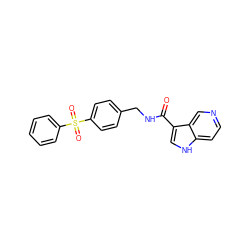 O=C(NCc1ccc(S(=O)(=O)c2ccccc2)cc1)c1c[nH]c2ccncc12 ZINC000096282801