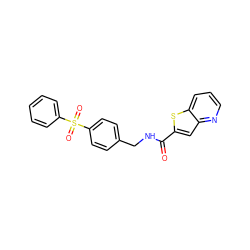 O=C(NCc1ccc(S(=O)(=O)c2ccccc2)cc1)c1cc2ncccc2s1 ZINC000096282793