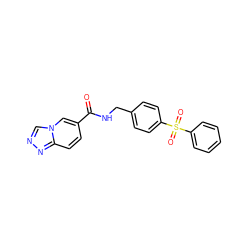 O=C(NCc1ccc(S(=O)(=O)c2ccccc2)cc1)c1ccc2nncn2c1 ZINC000096282784