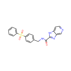 O=C(NCc1ccc(S(=O)(=O)c2ccccc2)cc1)c1nc2cnccc2[nH]1 ZINC000096282804