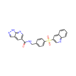 O=C(NCc1ccc(S(=O)(=O)c2cnc3ccccc3c2)cc1)c1cnc2[nH]ncc2c1 ZINC000145191330