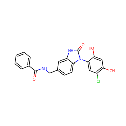 O=C(NCc1ccc2c(c1)[nH]c(=O)n2-c1cc(Cl)c(O)cc1O)c1ccccc1 ZINC000072107466