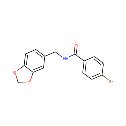 O=C(NCc1ccc2c(c1)OCO2)c1ccc(Br)cc1 ZINC000000035980