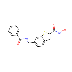 O=C(NCc1ccc2cc(C(=O)NO)sc2c1)c1ccccc1 ZINC000028900077