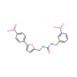 O=C(NCc1cccc([N+](=O)[O-])c1)NCc1ccc(-c2ccc([N+](=O)[O-])cc2)o1 ZINC000169328428