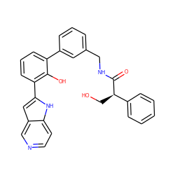 O=C(NCc1cccc(-c2cccc(-c3cc4cnccc4[nH]3)c2O)c1)[C@H](CO)c1ccccc1 ZINC000101410014