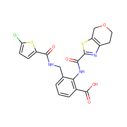 O=C(NCc1cccc(C(=O)O)c1NC(=O)c1nc2c(s1)COCC2)c1ccc(Cl)s1 ZINC000073165094