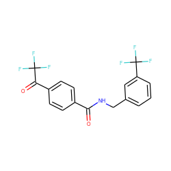 O=C(NCc1cccc(C(F)(F)F)c1)c1ccc(C(=O)C(F)(F)F)cc1 ZINC000028880529